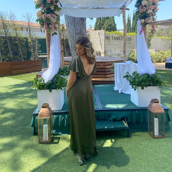 Jenny Yoo Raya Dress Olive Green size 6 - Picture 2 of 5